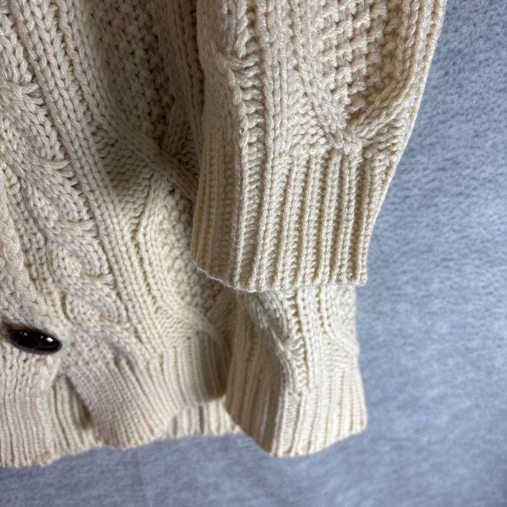 Chunky Cable Knit Fisherman Cardigan Sweater Big Buttons Soft Tunic Oversized OS - Picture 7 of 12